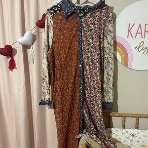 Natural Life Boho Floral Side Slit Maxi